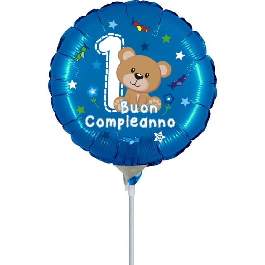 Palloncini Mylar CTX+ - 1° Compleanno Orsetto Minishape (9”)